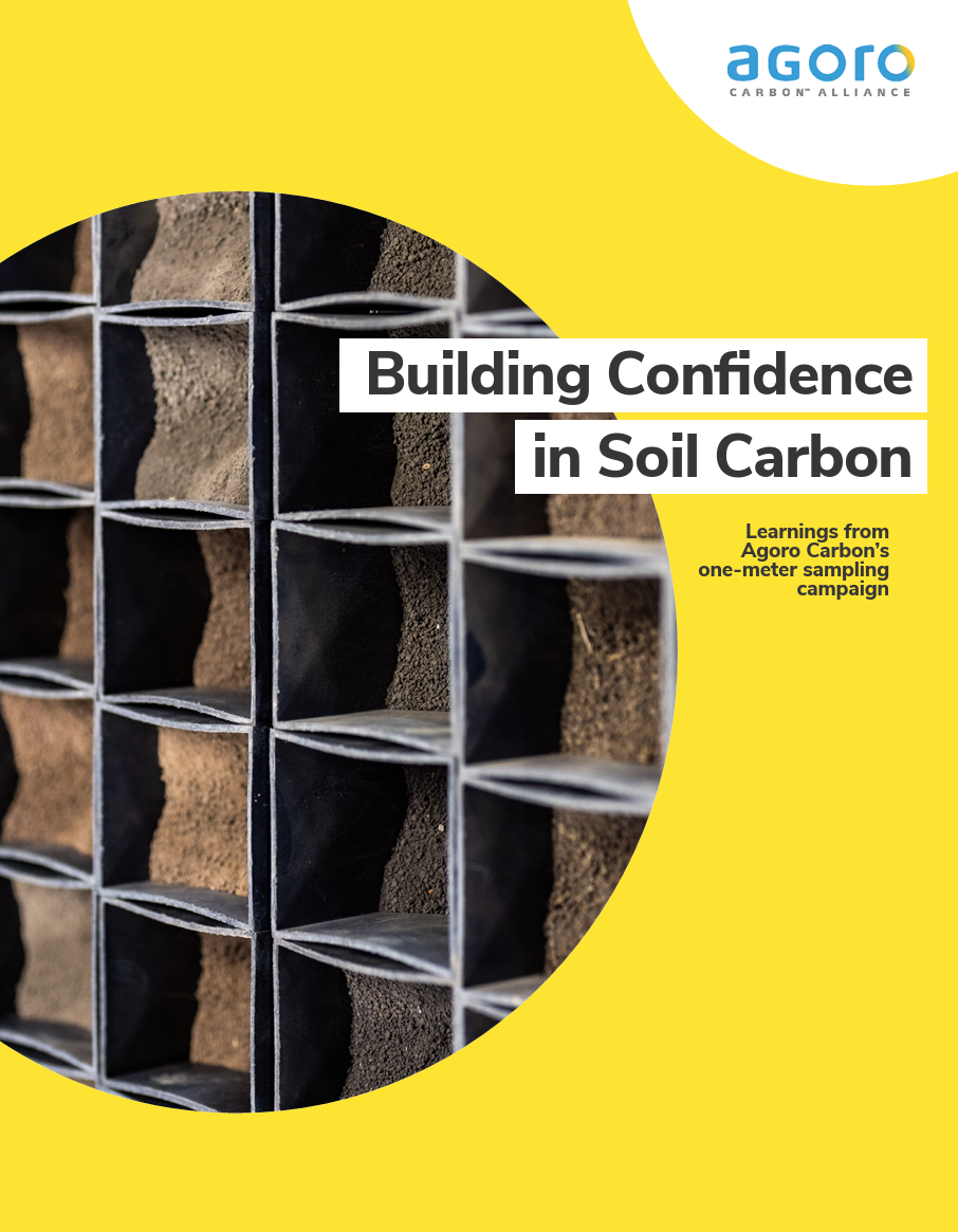 Cover of Building Confidence in Soil Carbon, Agoro Carbon's one-meter sampling white paper